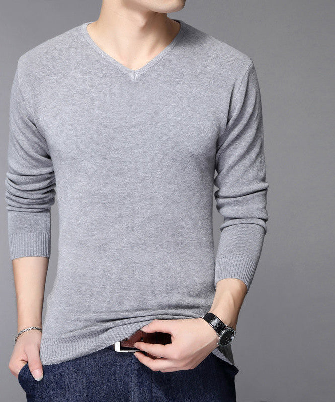 New Fashion Slim Fit Sweater Men Classic Pure Black Pullover Men Solid Color V-Neck Pull Homme Cashmere Wool Sweaters Shirt 6638 - CelebritystyleFashion.com.au online clothing shop australia