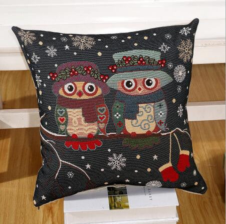 Owl Printed Linen Cushion For Sofa Decorative Throw Cotton Sofa Decor Couch B0-Dollar Bargains Online Shopping Australia