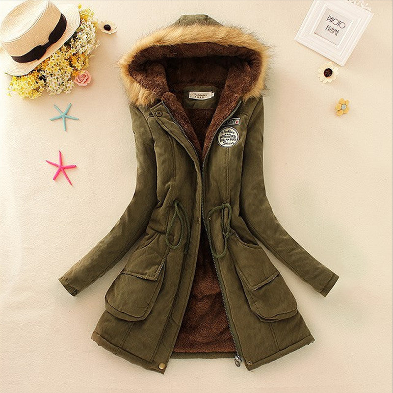 Fashion Fur Collar Coats Jackets for Women Women's Long Parka Plus Size Parka Hoodies-Dollar Bargains Online Shopping Australia