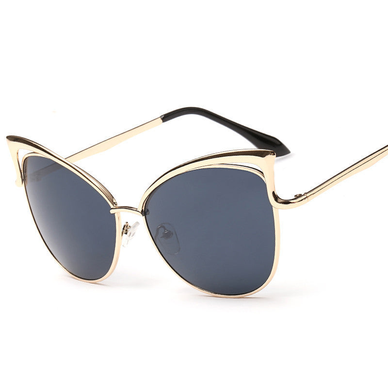 High Quality Cat Eye Female Sunglasses Gold Metal Gafas de sol Reflective Summer Pink Glasses Vintage Sexy Occhiali da sole - CelebritystyleFashion.com.au online clothing shop australia