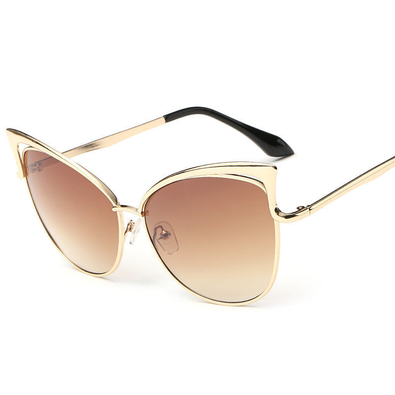 High Quality Cat Eye Female Sunglasses Gold Metal Gafas de sol Reflective Summer Pink Glasses Vintage Sexy Occhiali da sole - CelebritystyleFashion.com.au online clothing shop australia