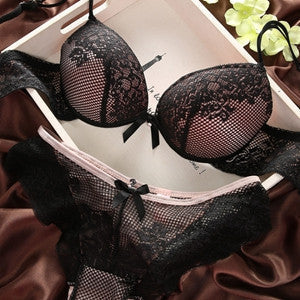 Sexy Women Lace Bra Set Cotton Embroidery Underwear Push Up Bra and Briefs SL16-Dollar Bargains Online Shopping Australia