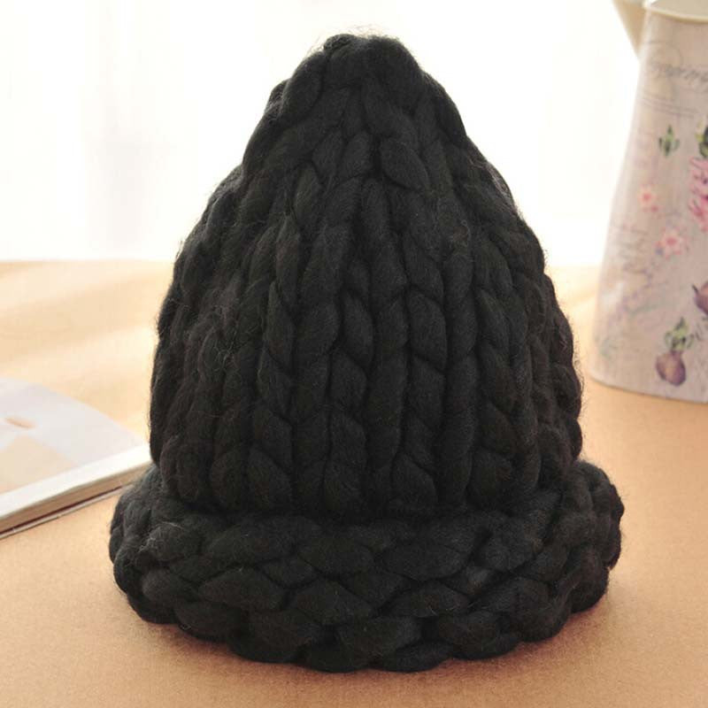 Women Winter Warm Hat Handmade Knitted Coarse Lines Cable Hats Knit Cap Candy Color Beanie Crochet Caps Women Accessories - CelebritystyleFashion.com.au online clothing shop australia