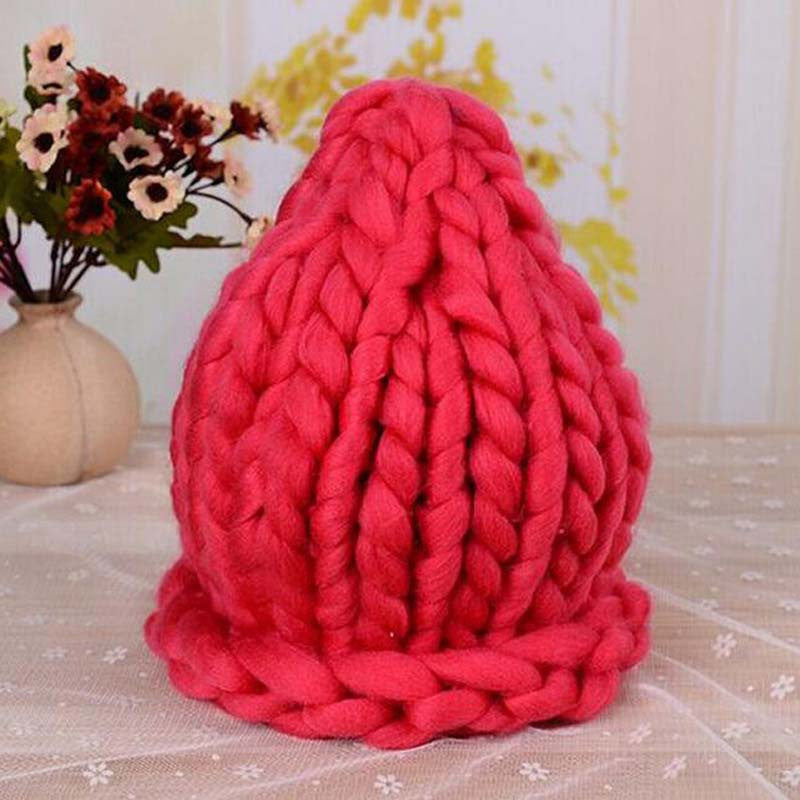 Women Winter Warm Hat Handmade Knitted Coarse Lines Cable Hats Knit Cap Candy Color Beanie Crochet Caps Women Accessories - CelebritystyleFashion.com.au online clothing shop australia