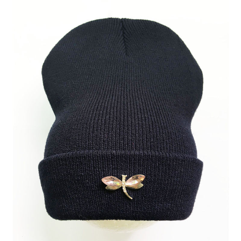 Dragonfly Crystal Accessory Beanie Hat For Women, Hip Hop Cute Hats Winter Caps Female Beanies bonnet - CelebritystyleFashion.com.au online clothing shop australia
