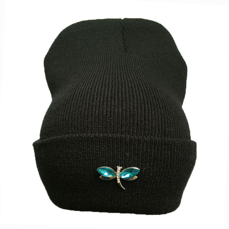 Dragonfly Crystal Accessory Beanie Hat For Women, Hip Hop Cute Hats Winter Caps Female Beanies bonnet - CelebritystyleFashion.com.au online clothing shop australia
