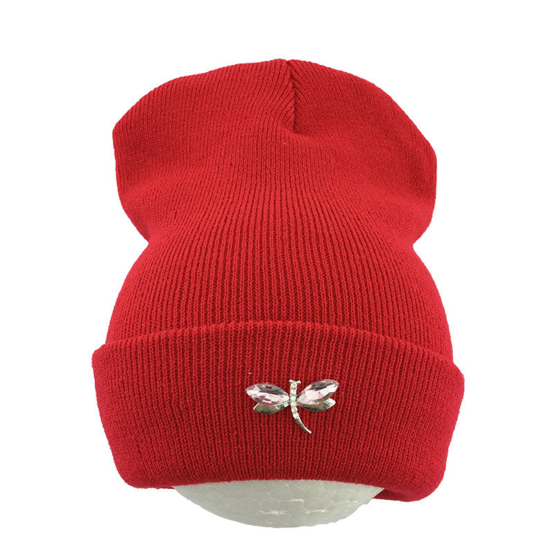 Dragonfly Crystal Accessory Beanie Hat For Women, Hip Hop Cute Hats Winter Caps Female Beanies bonnet - CelebritystyleFashion.com.au online clothing shop australia