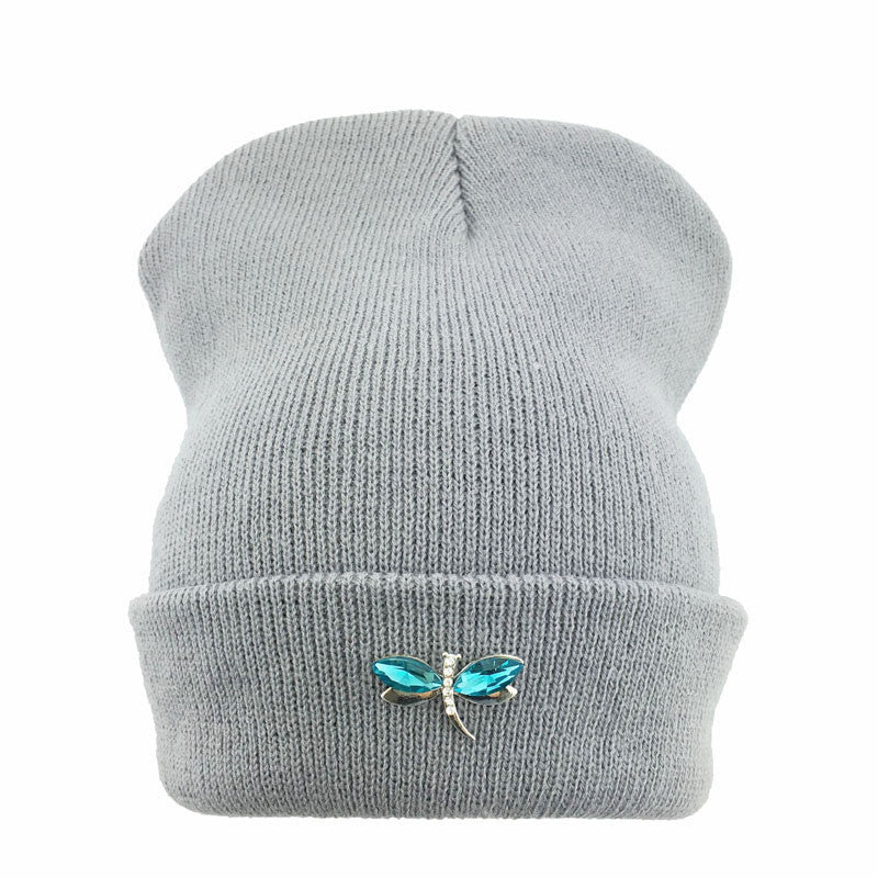 Dragonfly Crystal Accessory Beanie Hat For Women, Hip Hop Cute Hats Winter Caps Female Beanies bonnet - CelebritystyleFashion.com.au online clothing shop australia