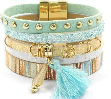 leather bracelet 6 color bracelets winter charm bracelets Bohemian bracelets&bangles for women Christmas gift B1627 - CelebritystyleFashion.com.au online clothing shop australia