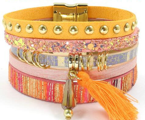 leather bracelet 6 color bracelets winter charm bracelets Bohemian bracelets&bangles for women Christmas gift B1627 - CelebritystyleFashion.com.au online clothing shop australia