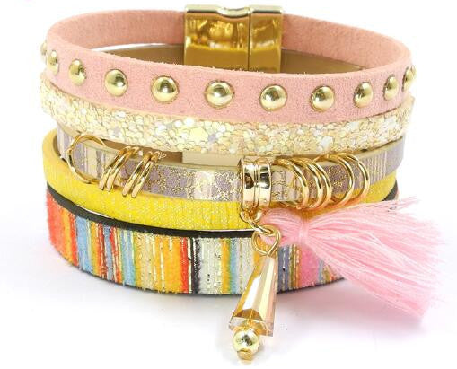 leather bracelet 6 color bracelets winter charm bracelets Bohemian bracelets&bangles for women Christmas gift B1627 - CelebritystyleFashion.com.au online clothing shop australia