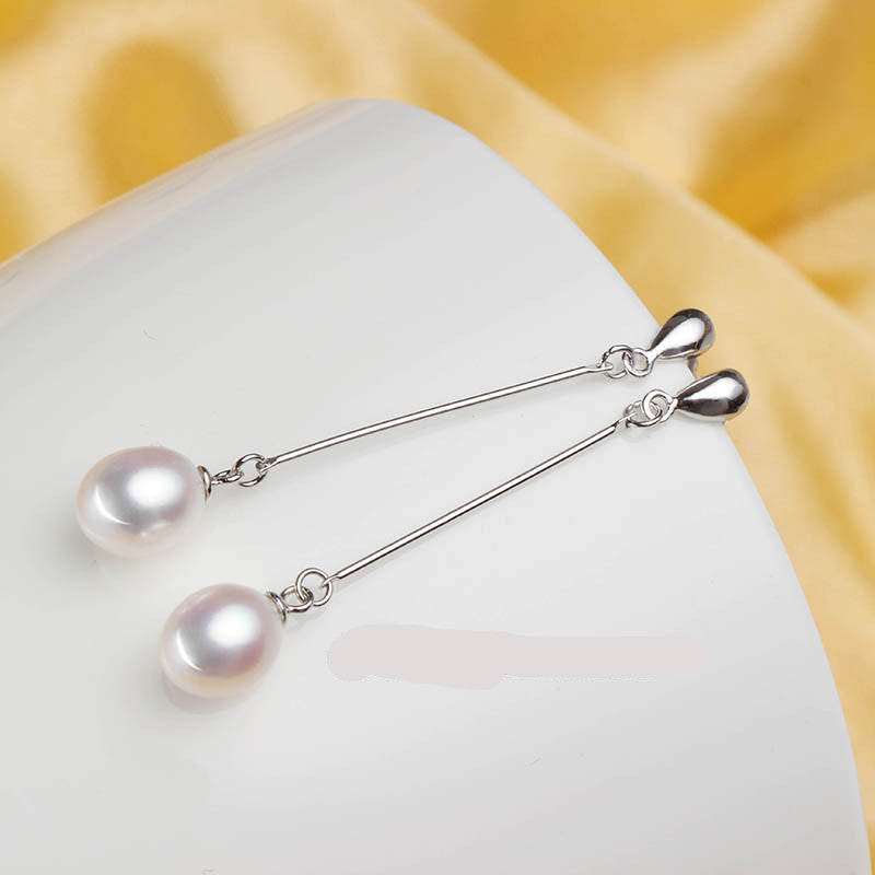 Top 925 silver earrings for women high quality genuine Grade AAAA water drop freshwater pearl earrings, 925 jewelry - CelebritystyleFashion.com.au online clothing shop australia