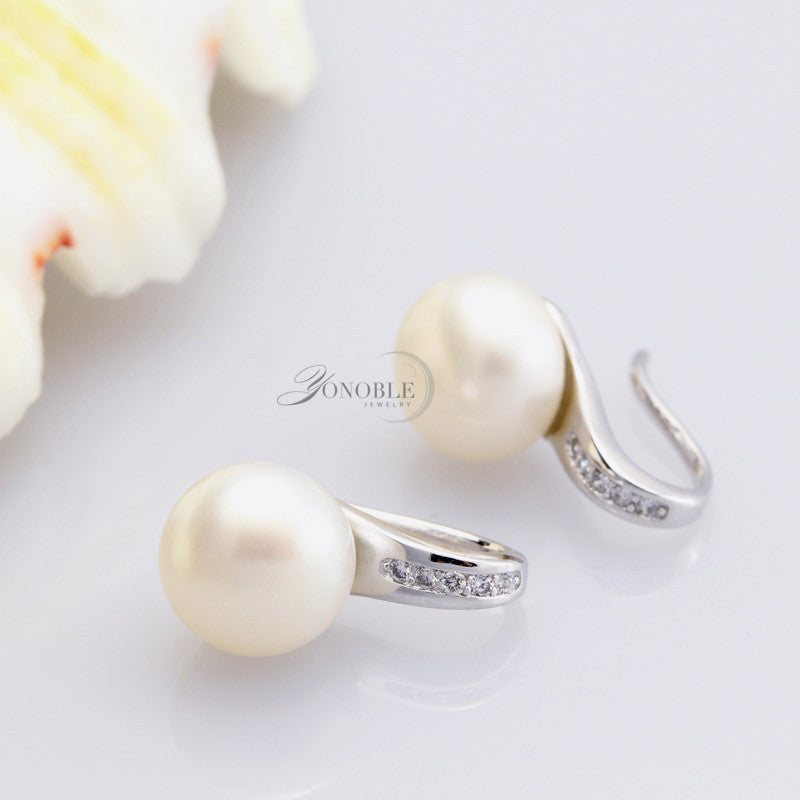 100% Genuine Natural Pearl earrings for women freshwater white pearl earrings silver 925 earrings jewelry daughter birthday gift - CelebritystyleFashion.com.au online clothing shop australia