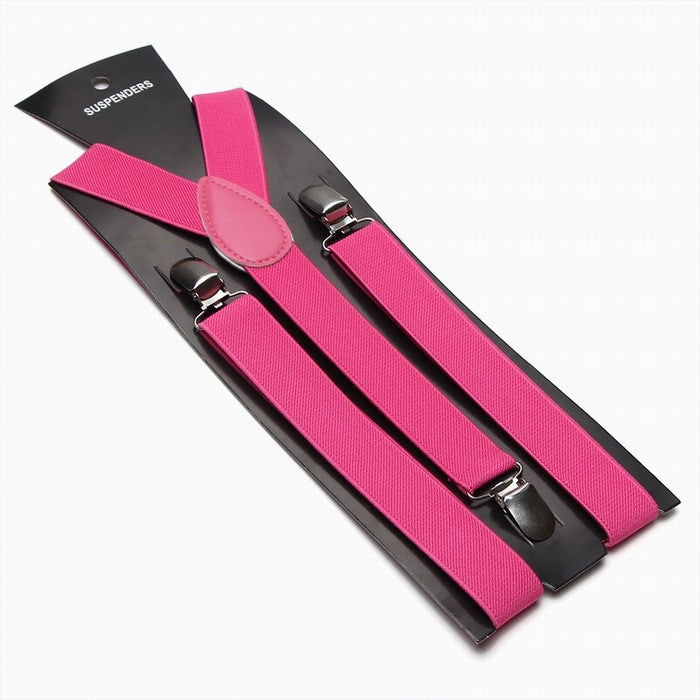 Fashion Women Men's Unisex Clip-on Braces Elastic Slim Suspender 1Inch Wide 36 colors Y-Back Suspenders Male Pants Jeans Braces - CelebritystyleFashion.com.au online clothing shop australia