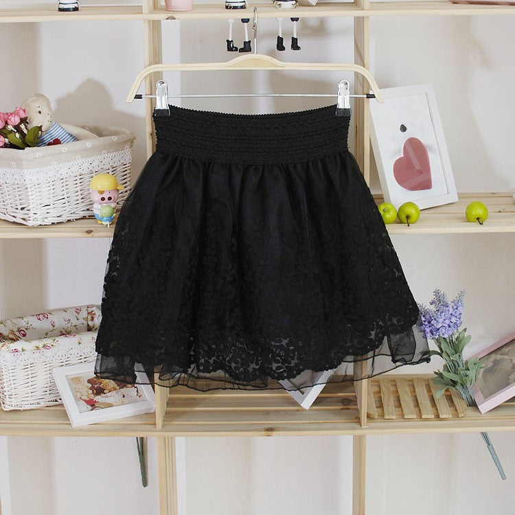 Fashion Cute Lace Flower Teenagers Skirt Mini Princess Children Skirt Suit 12~20 Age Girls Tutu Skirt - CelebritystyleFashion.com.au online clothing shop australia