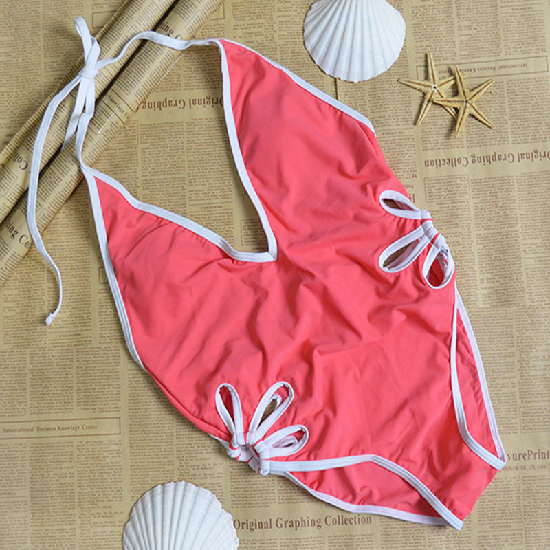 Sexy Floral Print Strap One Piece Swimsuit Biquini High Waist Swimwear Bodysuit Leotard Monokinis Women Bathing Suit - CelebritystyleFashion.com.au online clothing shop australia