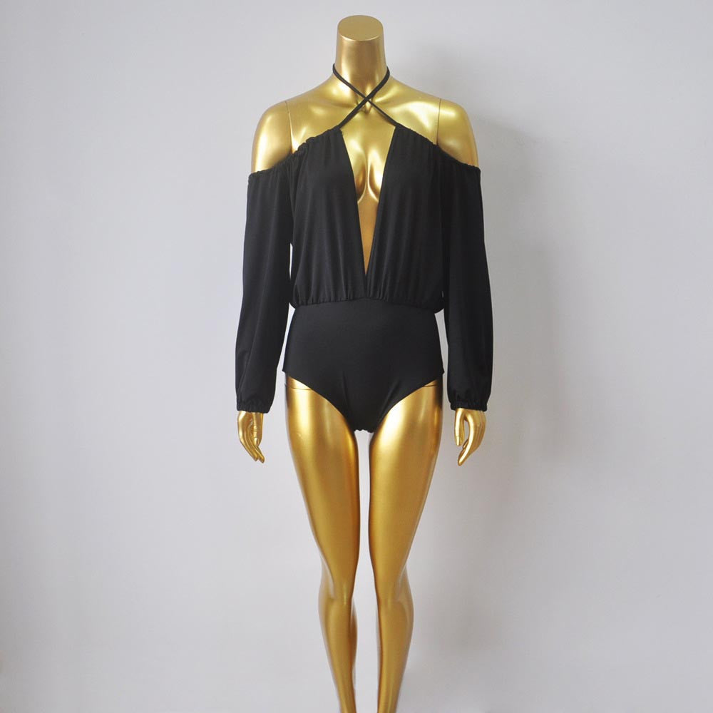 adjustable off shoulder deep v neck jumpsuit backless bodycon women rompers fitted beachwear bodysuit-Dollar Bargains Online Shopping Australia