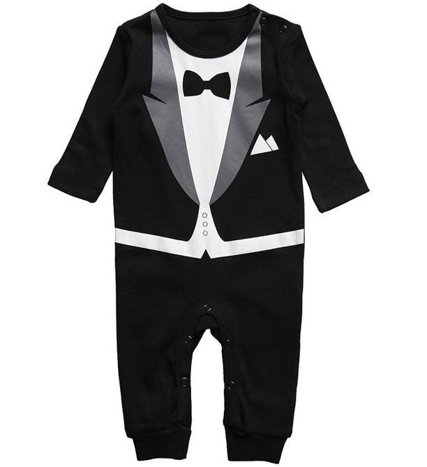 Newborn Baby Rompers Cotton Gentleman Infant Boys Clothes Tie Bow Toddler Kids One-Pieces Jumpsuits for 0-18M - CelebritystyleFashion.com.au online clothing shop australia