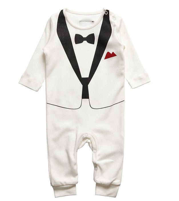 Newborn Baby Rompers Cotton Gentleman Infant Boys Clothes Tie Bow Toddler Kids One-Pieces Jumpsuits for 0-18M - CelebritystyleFashion.com.au online clothing shop australia