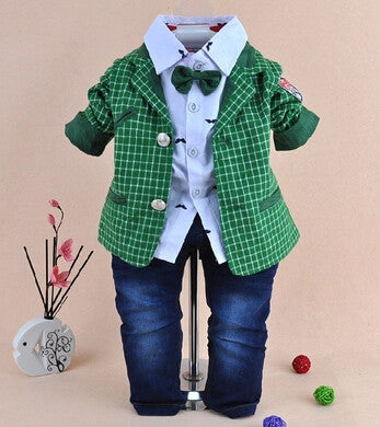 baby boys plaid gentlemen clothing set 3pcs baby boy clothing infant clothes set kids clothes sets - CelebritystyleFashion.com.au online clothing shop australia