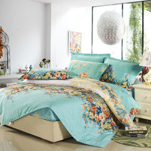 Bedding set 6pcs duvet doona quilt fitted cover ned sheet 100% cotton king queen full twin size bedclothes linens-Dollar Bargains Online Shopping Australia