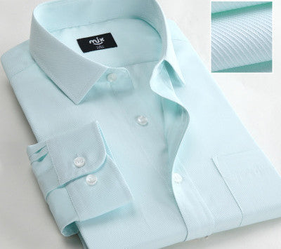 Striped no iron male shirt patchwork mens dress shirts long sleeve slim fit men clothing blue dress shirt size S-4XL - CelebritystyleFashion.com.au online clothing shop australia