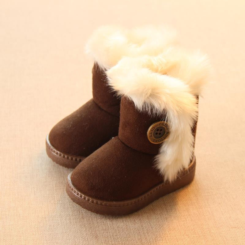 Winter Children Boots Thick Warm Shoes Cotton-Padded Suede Buckle Boys Girls Boots Boys Snow Boots Kids Shoes EU 21-35 - CelebritystyleFashion.com.au online clothing shop australia