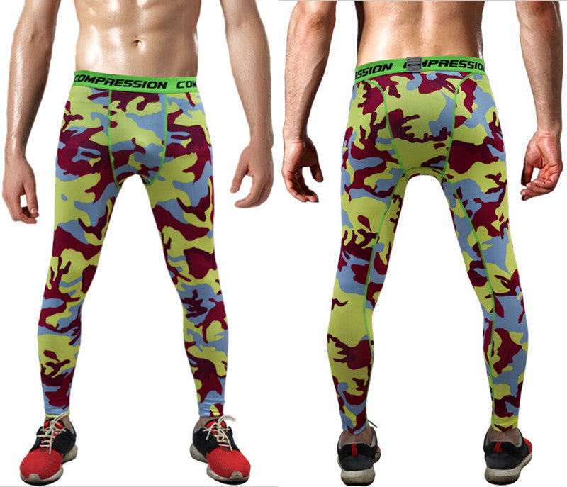 Men Compression Pants Tights Casual Bodybuilding Mans Trousers Brand Camouflage Army Green Skinny Leggings-Dollar Bargains Online Shopping Australia