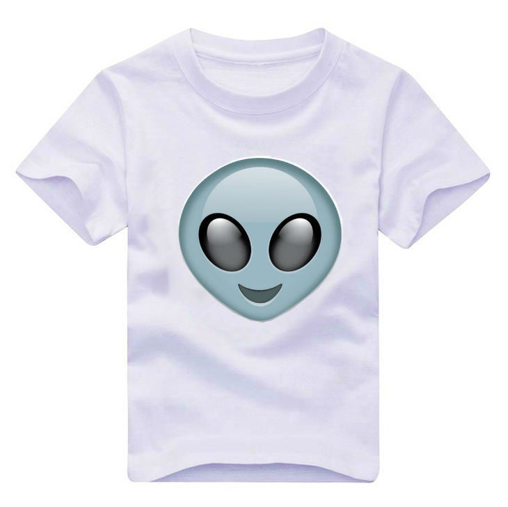 Emoji monkey alien smile lip Print Kids t shirt Boy Girl shirt Casual Children Toddler Clothes Funny Top Tees White Gift ZT-6 - CelebritystyleFashion.com.au online clothing shop australia