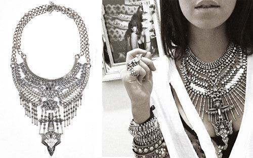 Collar ZA Necklaces & Pendants Vintage Crystal Maxi Choker Statement Silver Collier Femme Boho Big Fashion Women Jewellery - CelebritystyleFashion.com.au online clothing shop australia