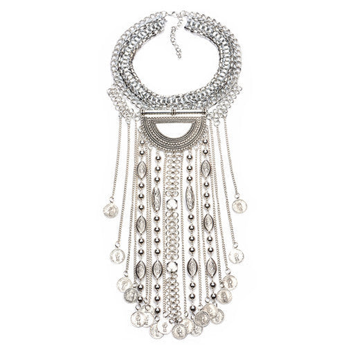 Collar ZA Necklaces & Pendants Vintage Crystal Maxi Choker Statement Silver Collier Femme Boho Big Fashion Women Jewellery - CelebritystyleFashion.com.au online clothing shop australia