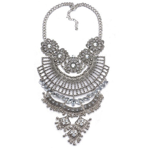 Collar ZA Necklaces & Pendants Vintage Crystal Maxi Choker Statement Silver Collier Femme Boho Big Fashion Women Jewellery - CelebritystyleFashion.com.au online clothing shop australia