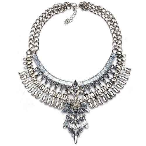 Collar ZA Necklaces & Pendants Vintage Crystal Maxi Choker Statement Silver Collier Femme Boho Big Fashion Women Jewellery - CelebritystyleFashion.com.au online clothing shop australia