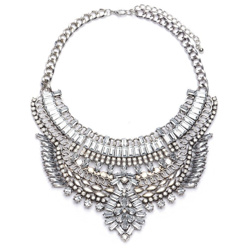 Collar ZA Necklaces & Pendants Vintage Crystal Maxi Choker Statement Silver Collier Femme Boho Big Fashion Women Jewellery - CelebritystyleFashion.com.au online clothing shop australia