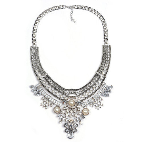 Collar ZA Necklaces & Pendants Vintage Crystal Maxi Choker Statement Silver Collier Femme Boho Big Fashion Women Jewellery - CelebritystyleFashion.com.au online clothing shop australia