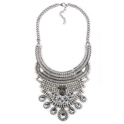 Collar ZA Necklaces & Pendants Vintage Crystal Maxi Choker Statement Silver Collier Femme Boho Big Fashion Women Jewellery - CelebritystyleFashion.com.au online clothing shop australia