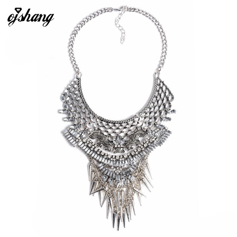 Collar ZA Necklaces & Pendants Vintage Crystal Maxi Choker Statement Silver Collier Femme Boho Big Fashion Women Jewellery - CelebritystyleFashion.com.au online clothing shop australia