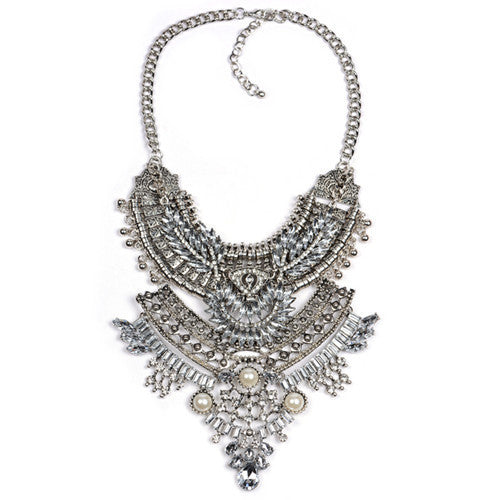 Collar ZA Necklaces & Pendants Vintage Crystal Maxi Choker Statement Silver Collier Femme Boho Big Fashion Women Jewellery - CelebritystyleFashion.com.au online clothing shop australia