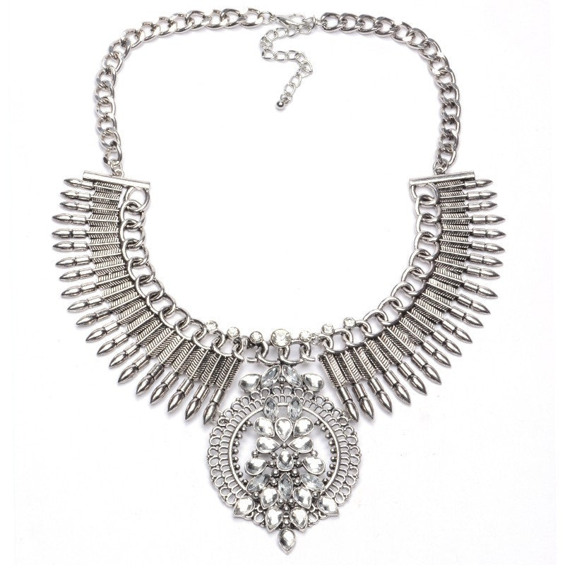 Collar ZA Necklaces & Pendants Vintage Crystal Maxi Choker Statement Silver Collier Femme Boho Big Fashion Women Jewellery - CelebritystyleFashion.com.au online clothing shop australia