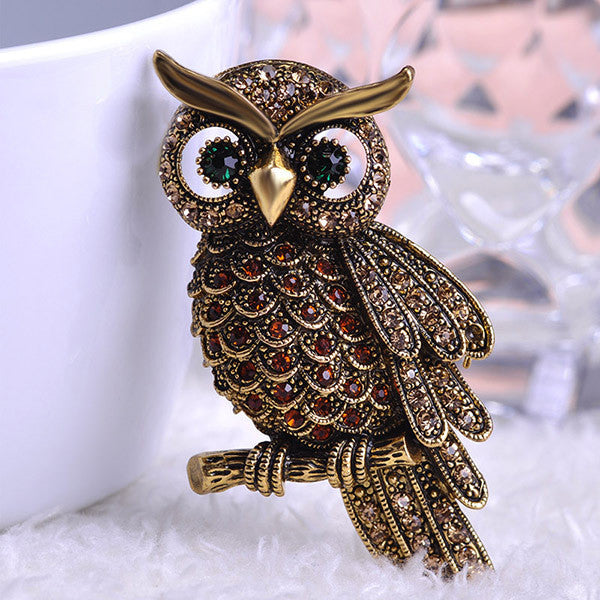 Big Owl Brooches For Wedding Bouquet Vintage Wedding Hijab Scarf Pin Up Buckle femininos Broches Game Bijoux - CelebritystyleFashion.com.au online clothing shop australia