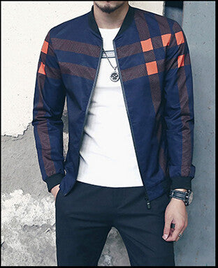 New Brand Baseball Collar Jacket Men Plaid Fashion Mens Bomber Jackets For Men Autumn Style Active Windbreaker Coat Male - CelebritystyleFashion.com.au online clothing shop australia