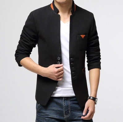 New Blazer Men Top Quality Men's Woolenblends Single Button Casual Blazer ,men's Business Slim Jacket Coat - CelebritystyleFashion.com.au online clothing shop australia