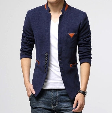 New Blazer Men Top Quality Men's Woolenblends Single Button Casual Blazer ,men's Business Slim Jacket Coat - CelebritystyleFashion.com.au online clothing shop australia