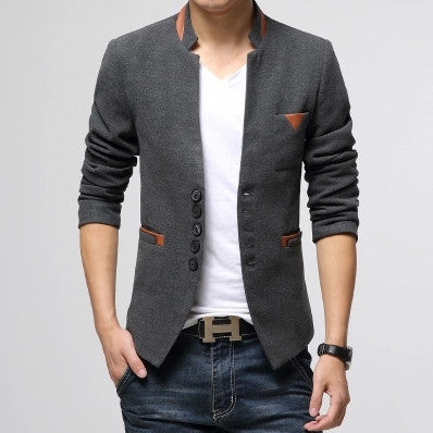 New Blazer Men Top Quality Men's Woolenblends Single Button Casual Blazer ,men's Business Slim Jacket Coat - CelebritystyleFashion.com.au online clothing shop australia