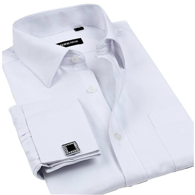 New Cufflinks Men Dress Shirts Fashion Formal Business Wedding French Cuff Stripe Shirts T0025 - CelebritystyleFashion.com.au online clothing shop australia