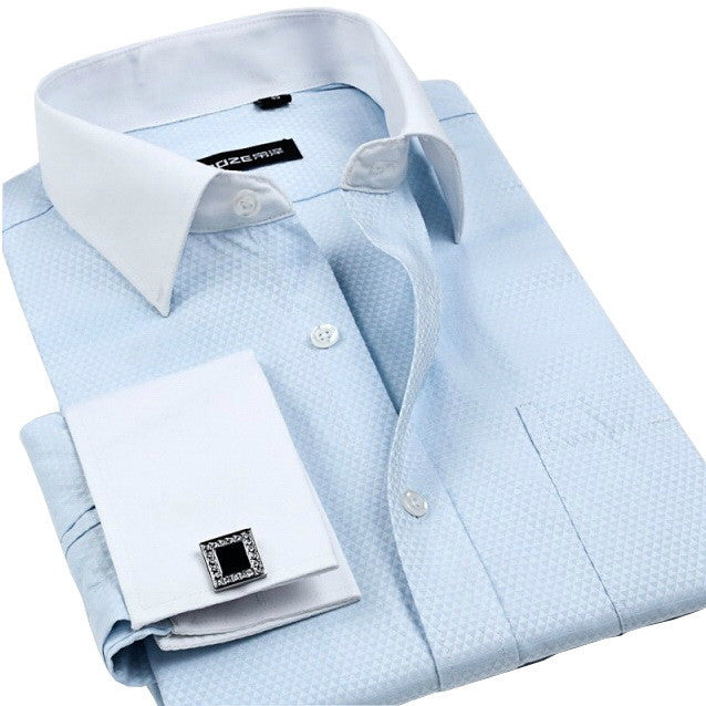 New Cufflinks Men Dress Shirts Fashion Formal Business Wedding French Cuff Stripe Shirts T0025 - CelebritystyleFashion.com.au online clothing shop australia