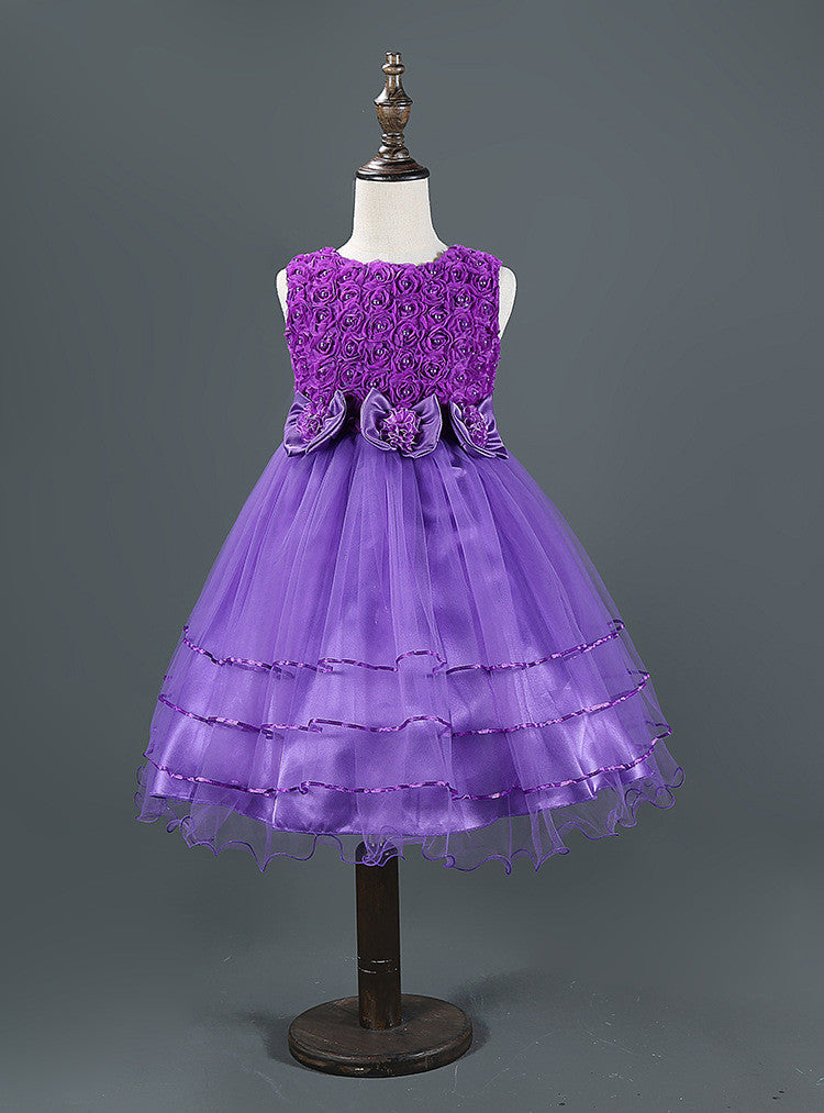 Summer style kids dress for girls flower lace princess party costume girl floral dress pearl kids clothes vestido meninas - CelebritystyleFashion.com.au online clothing shop australia