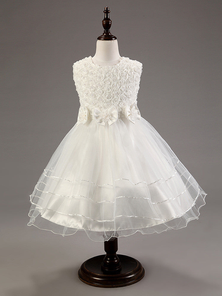 Summer style kids dress for girls flower lace princess party costume girl floral dress pearl kids clothes vestido meninas - CelebritystyleFashion.com.au online clothing shop australia