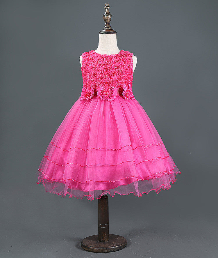 Summer style kids dress for girls flower lace princess party costume girl floral dress pearl kids clothes vestido meninas - CelebritystyleFashion.com.au online clothing shop australia