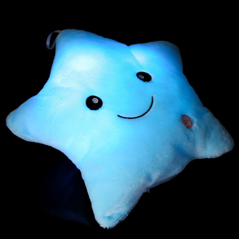 Colorful Star Glow LED Luminous Light Cushion Cojines Lovely Soft Relax Almofada Smile Stars Flashing Cushions-Dollar Bargains Online Shopping Australia